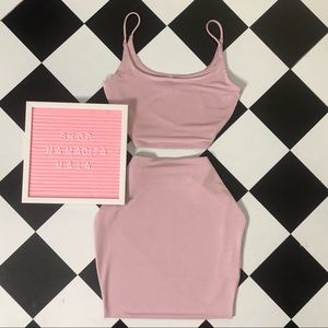 2 pc crop top with skirt